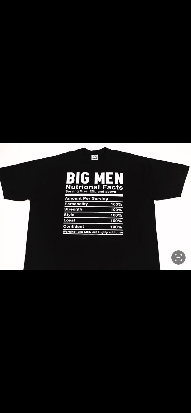 Big Men Nutritional Facts T-Shirt