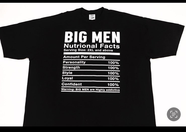 Big Men Nutritional Facts Tee