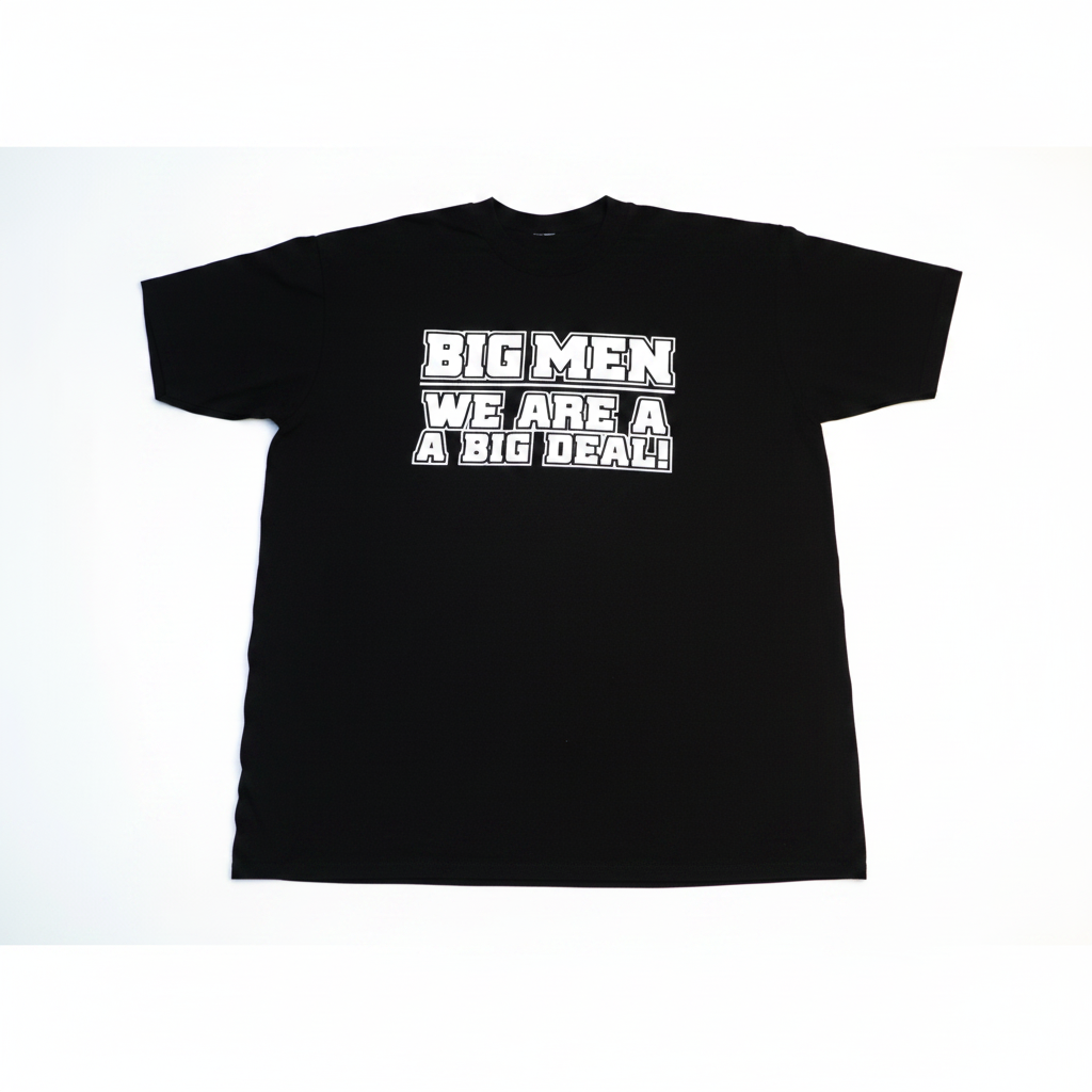 Big Men Big Deal Tee - black graphic t-shirt with bold white text