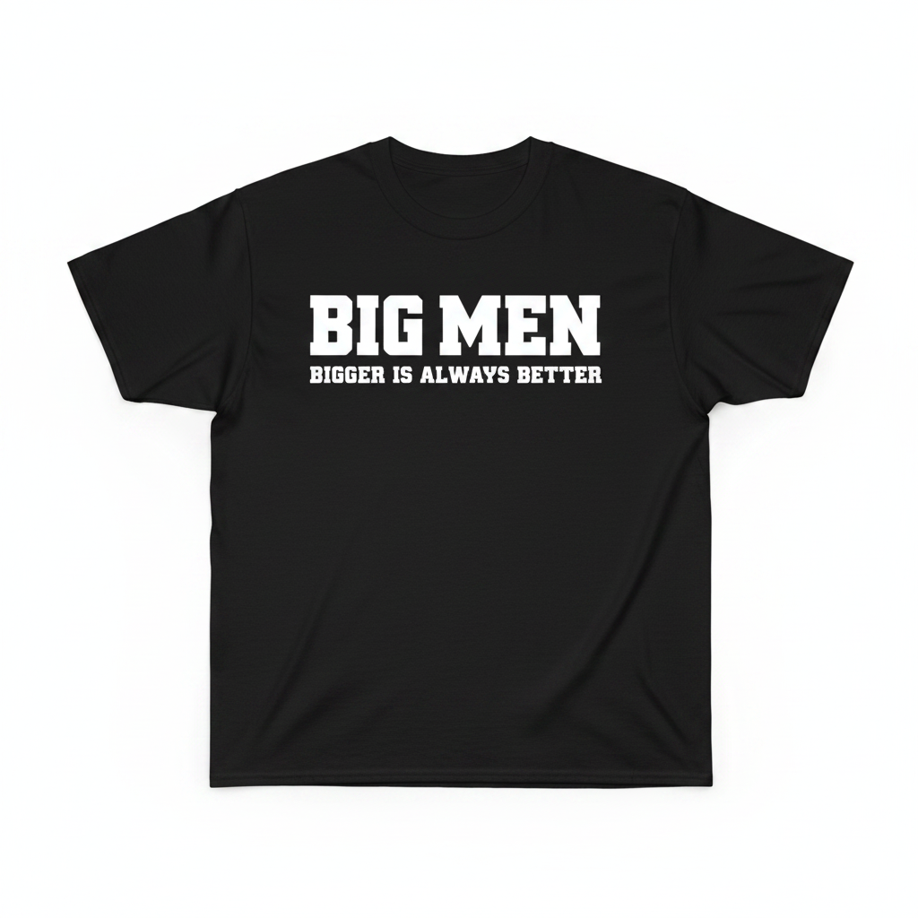 Big Men Bigger Is Always Better Tee - black graphic t-shirt